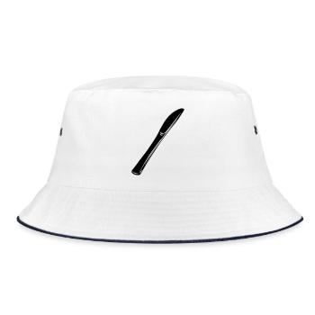 Messerbesteck - Bucket Hat - Weiß/Navy - Vorne