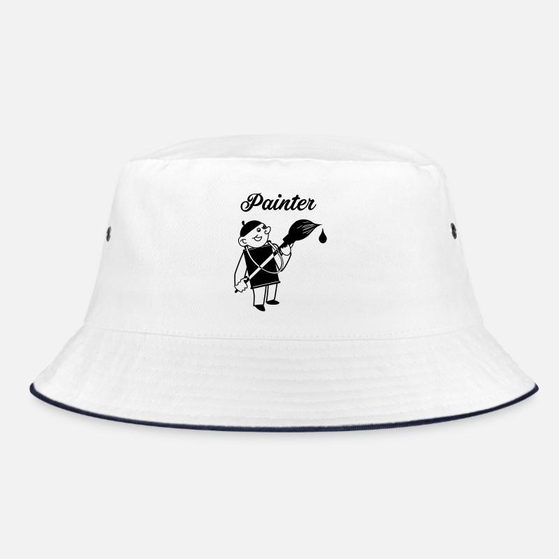 Malen Sie als Farbtopf und Kappe mit großem Pinsel Bucket Hat
