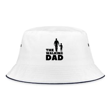 Silhouette parent-enfant main dans la main - Bob - blanc/marine - Devant