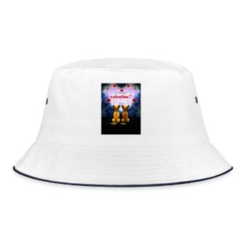 Will you be my Valentine? - Bucket Hat - white/navy - Front