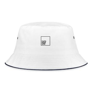 Glaube Hoffnung Liebe - Bucket Hat - Weiß/Navy - Vorne