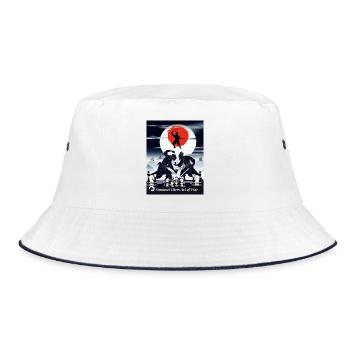 Samurai Chess Fighting Game Samurai Chess Art of War - Bucket Hat - white/navy - Front