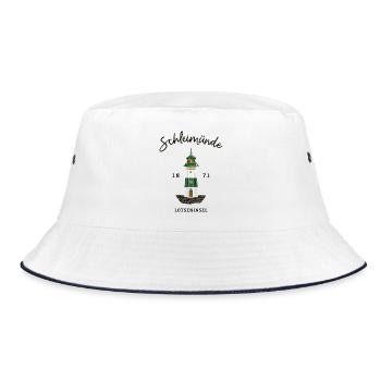 Kappeln, Leuchtturm Schleimünde, Schlei / Ostsee - Bucket Hat - Weiß/Navy - Vorne