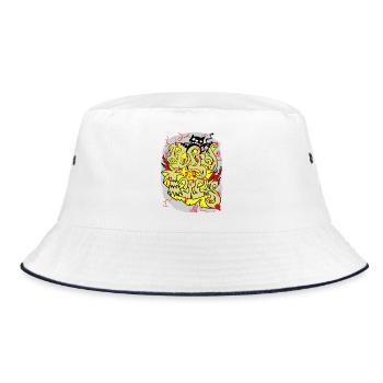 Art Urban Decay Mock-up - Bucket Hat - white/navy - Front
