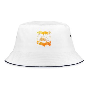 Happy Camping - cheerful cool graphic design - Bucket Hat - white/navy - Front