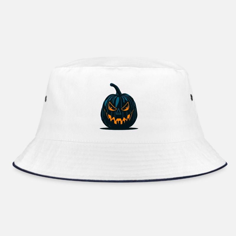 Glowing Jack-o'-Lantern Pumpkin Design Bucket Hat
