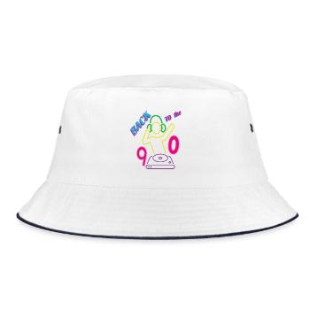 Back to the 90s with DJ - Bucket Hat - white/navy - Front