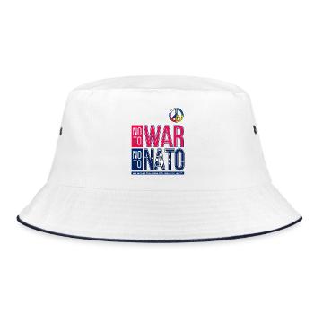 NO TO WAR NO TO NATO V3 | BAD LEADERSHIP - Bucket Hat - white/navy - Front