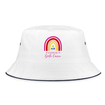 Ich werde eine große Cousine Regenbogen - Bucket Hat - Weiß/Navy - Vorne