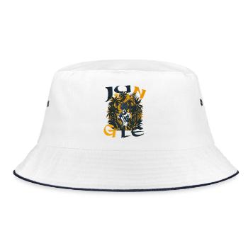 Dschungelporträt im Sonnenuntergang - Bucket Hat - Weiß/Navy - Vorne
