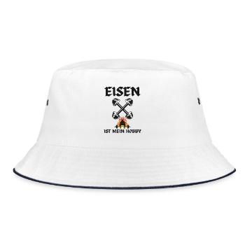 Eisen ist mein Hobby - Bucket Hat - Weiß/Navy - Vorne