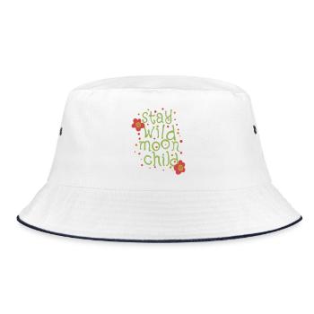 Stay wild moonchild - Bucket Hat - Weiß/Navy - Vorne