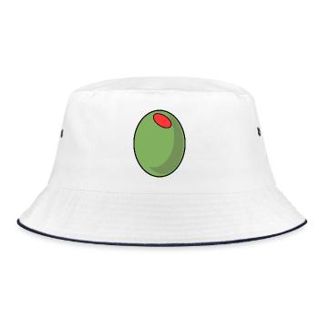 GRÜNE OLIVE PAPRIKA - Bucket Hat - Weiß/Navy - Vorne