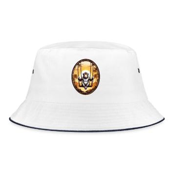 Monkey on swing - Bucket Hat - white/navy - Front