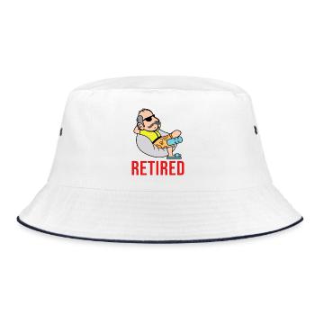 retirement saying senior retirement retiree retiree - Bucket Hat - white/navy - Front