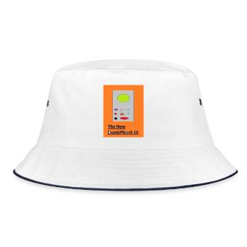 The New DumbPhone 6S Retro - Bucket Hat - Weiß/Navy - Vorne