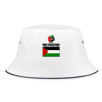 Free palestine - Bob - blanc/marine - Devant