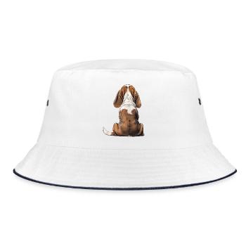 Basset Hound - Bob - blanc/marine - Devant