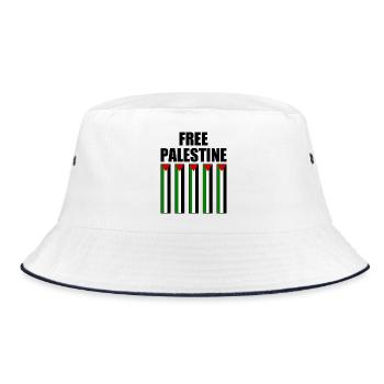 Free palestine - Bucket Hat - Weiß/Navy - Vorne