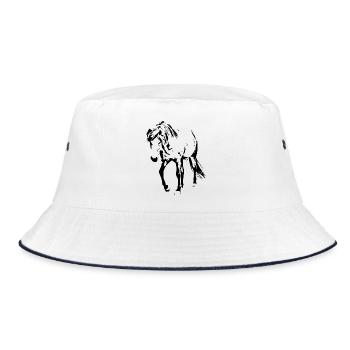Horses T-shirt Gift Rider - Bucket Hat - white/navy - Front