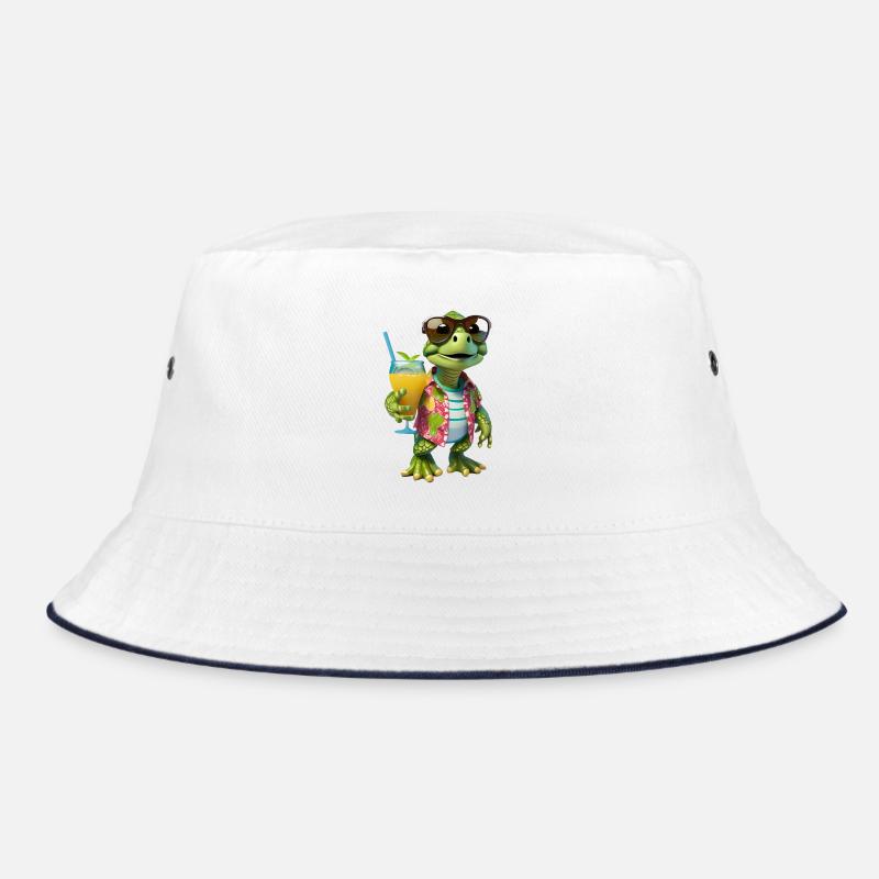 Don’t Hurry Be Happy cute little tortoise turtle Bucket Hat