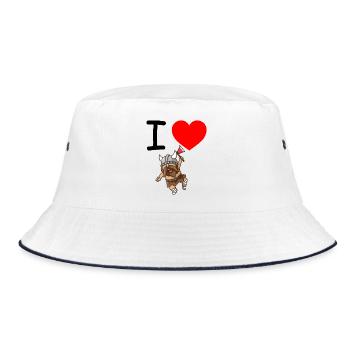 Wikinger - Bucket Hat - Weiß/Navy - Vorne