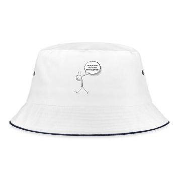 genervt - Bucket Hat - Weiß/Navy - Vorne