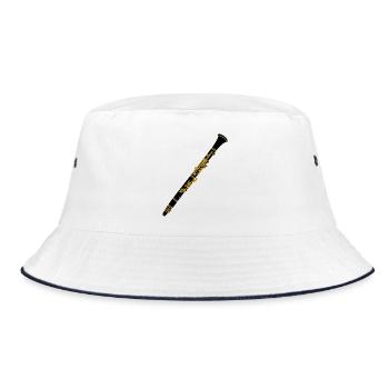 Clarinet copper with black - Bucket Hat - white/navy - Front