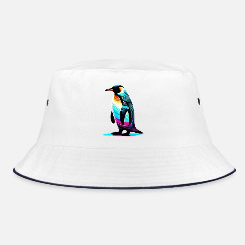 Pinguin - Bucket Hat - Weiß/Navy