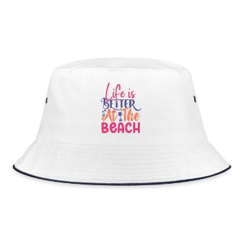 La vie est plus belle à la plage - Bob - blanc/marine - Devant