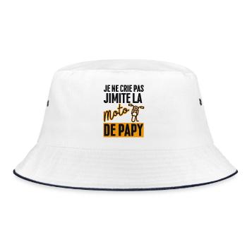 I'm not screaming I'm imitating Grandpa's Motorcycle - Bucket Hat - white/navy - Front