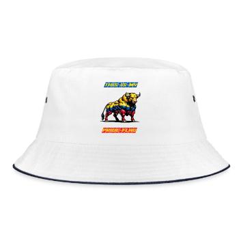 Das ist meine stolze Flagge Kolumbien - Bucket Hat - Weiß/Navy - Vorne
