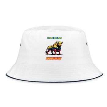 Das ist meine stolze Flagge Kolumbien - Bucket Hat - Weiß/Navy - Vorne
