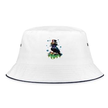 Fantastic Steampunk Raven - Bucket Hat - white/navy - Front