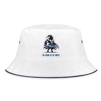 I'm proud of my roots Greek - Bucket Hat - white/navy - Front