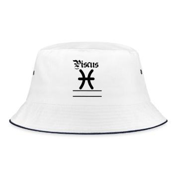 Piscus name banner Pisces - Bucket Hat - white/navy - Front