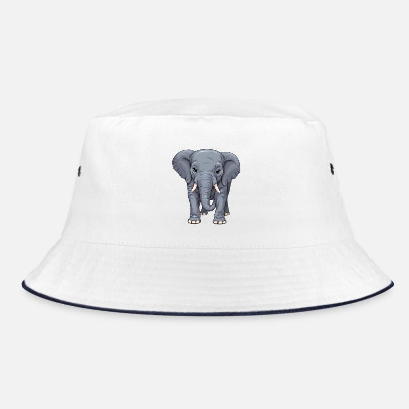 Une sympathique petite dame éléphant - Bob - blanc/marine