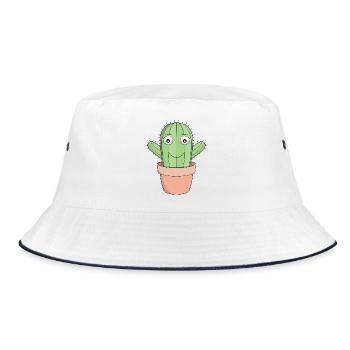 Un joli cactus souriant - Bob - blanc/marine - Devant