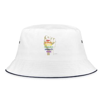 Stärke und Respekt - Bucket Hat - Weiß/Navy - Vorne