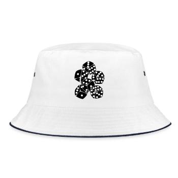 Sechs Würfel - Bucket Hat - Weiß/Navy - Vorne