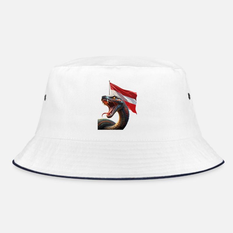 Un serpent cool avec le drapeau autrichien - Bob - blanc/marine