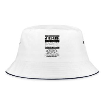 Super Mama – Job description with humor - Bucket Hat - white/navy - Front