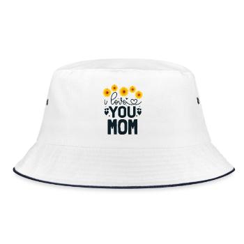 Ich hab dich lieb, Mama - Bucket Hat - Weiß/Navy - Vorne