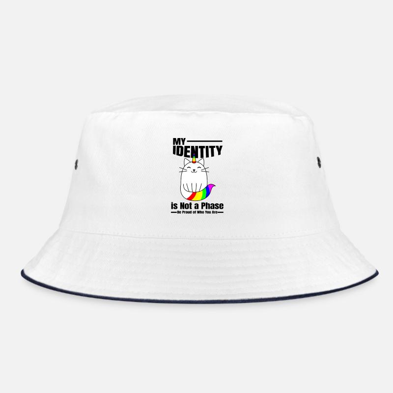 My Identity is Not a Phase - Bucket Hat - white/navy