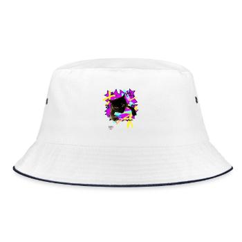 Cat 3Hang by Acryl Gallery & Design - Bucket Hat - white/navy - Front