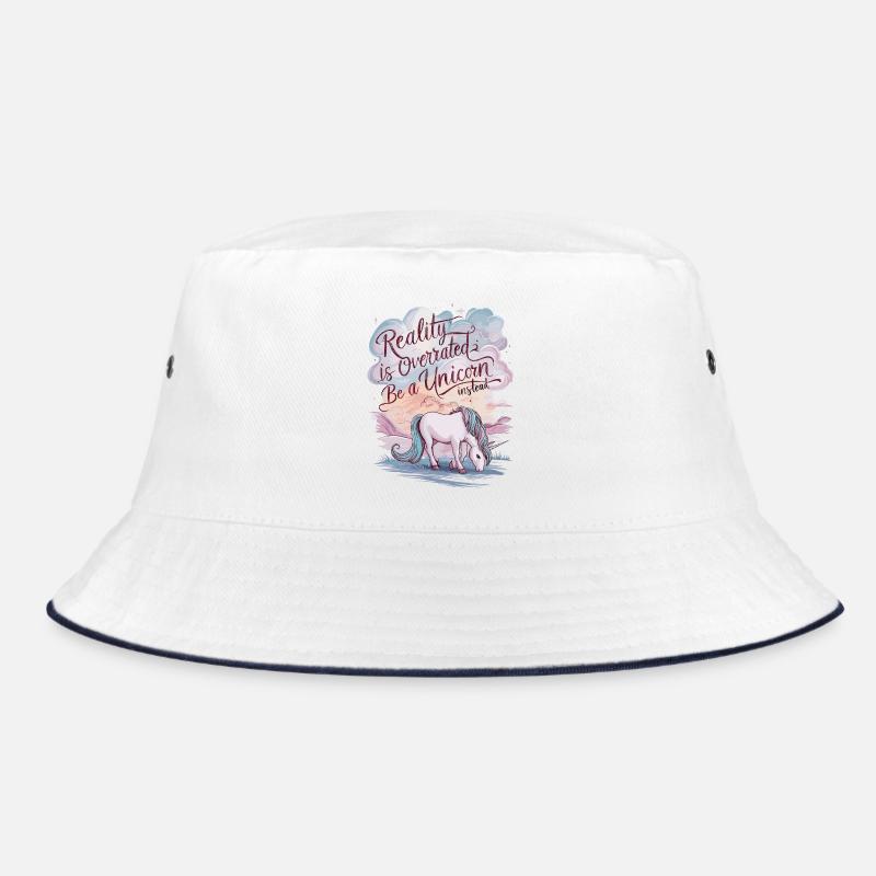 Be a Unicorn - Inspirierendes Einhorn Design - Bucket Hat - Weiß/Navy
