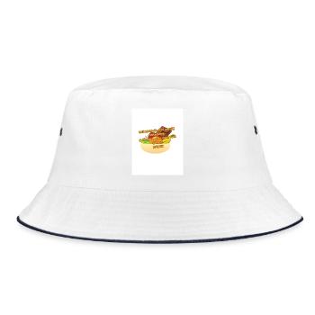 Schokolade hat wenig Vitamine - Bucket Hat - Weiß/Navy - Vorne