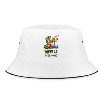 Gecko Pattaya Thailand Design - Bucket Hat - white/navy - Front