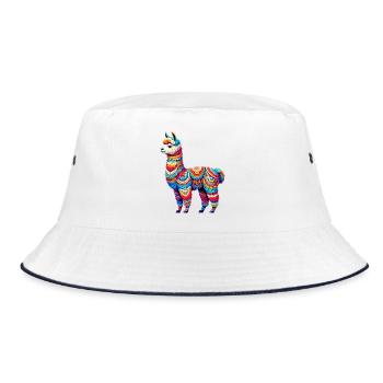 Alpaka - Bucket Hat - Weiß/Navy - Vorne