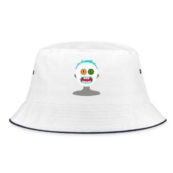 Scary human-shaped monster - Bucket Hat - white/navy - Front